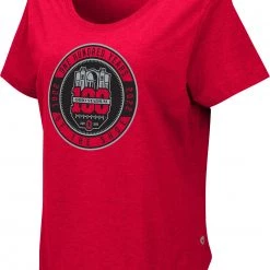 Colosseum Women's Ohio State Buckeyes Scarlet 100th Anniversary Of The Shoe T-Shirt