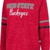 Colosseum Women's Ohio State Buckeyes Scarlet Beach Break Pullover Sweatshirt