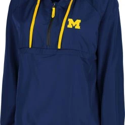 Colosseum Women's Michigan Wolverines Blue Doodling Packable Quarter-Zip Anorak