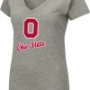 Colosseum Women's Ohio State Buckeyes Grey Dual Blend V-Neck T-Shirt