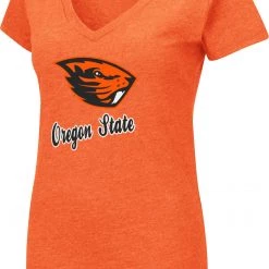 Colosseum Women's Oregon State Beavers Orange Dual Blend V-Neck T-Shirt