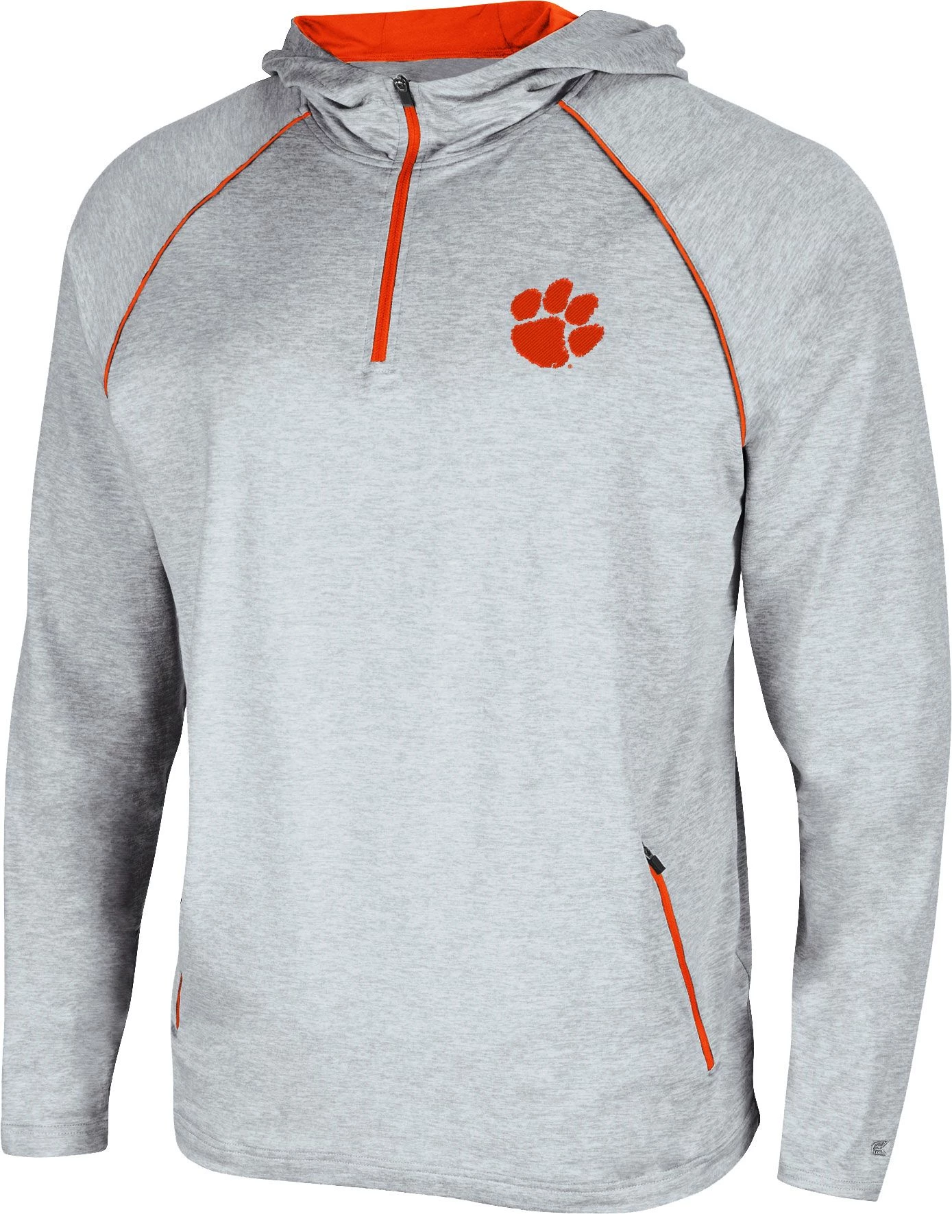Colosseum Men's Clemson Tigers Grey Timeline Quarter-Zip Pullover Hoodie 1 Colosseum Men's Clemson Tigers Grey Timeline Quarter-Zip Pullover Hoodie