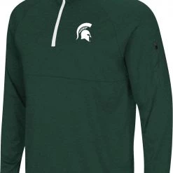 Colosseum Men's Michigan State Spartans Green Rival 1/4 Zip Jacket