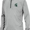Colosseum Youth Michigan State Spartans Gray Draft 1/4 Zip Jacket For Girls'