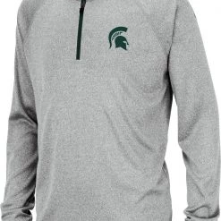 Colosseum Youth Michigan State Spartans Gray Draft 1/4 Zip Jacket For Girls'