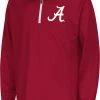 Colosseum Youth Alabama Crimson Tide Crimson Draft 1/4 Zip Jacket For Girls'