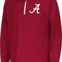 Colosseum Youth Alabama Crimson Tide Crimson Draft 1/4 Zip Jacket For Girls'