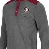 Colosseum Men's Florida State Seminoles Grey Huff Quarter-Snap Pullover Jacket