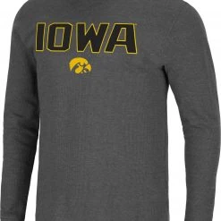 Colosseum Men's Iowa Hawkeyes Grey Dragon Long Sleeve Thermal T-Shirt