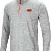 Colosseum Men's Oklahoma State Cowboys Gray Rival Poly 1/4 Zip Jacket