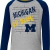 Colosseum Toddler Michigan Wolverines Gray East End Raglan Longsleeve T-Shirt For Girls'