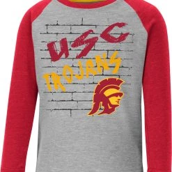Colosseum Toddler USC Trojans Gray East End Raglan Longsleeve T-Shirt For Girls'