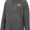 Colosseum Men's Michigan Wolverines Grey Keeping Score Sherpa 1/4 Zip Jacket
