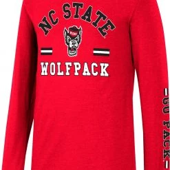 Colosseum Youth NC State Wolfpack Red Roof Top Longsleeve T-Shirt For Boys'