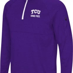 Colosseum Men's TCU Horned Frogs Purple Rival Quarter-Zip Pullover Shirt