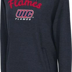 Colosseum Women's UIC Flames Navy Pullover Hoodie