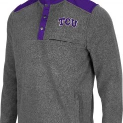 Colosseum Men's Texas Tech Red Raiders Grey Huff Quarter-Snap Pullover Jacket