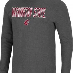 Colosseum Men's Washington State Cougars Grey Dragon Long Sleeve Thermal T-Shirt