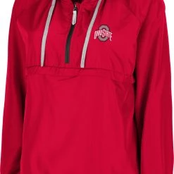 Colosseum Women's Ohio State Buckeyes Scarlet Doodling Packable Quarter-Zip Anorak
