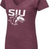 Colosseum Women's Southern Illinois Salukis Maroon Playbook Dual Blend V-Neck T-Shirt