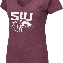 Colosseum Women's Southern Illinois Salukis Maroon Playbook Dual Blend V-Neck T-Shirt