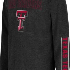 Colosseum Youth Texas Tech Red Raiders Black West Long Sleeve T-Shirt For Boys'