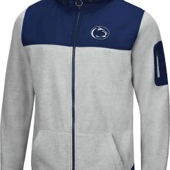 Colosseum Men's Penn State Nittany Lions Grey Swartz Full-Zip Jacket