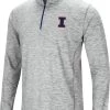 Colosseum Men's Illinois Fighting Illini Gray Rival Poly 1/4 Zip Jacket