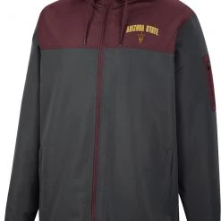 Colosseum Men's Arizona State Sun Devils Grey Hooded Windbreaker