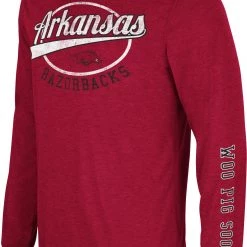 Colosseum Men's Arkansas Razorbacks Cardinal Far Out! Long Sleeve T-Shirt