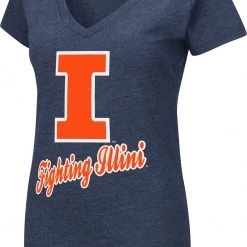 Colosseum Women's Illinois Fighting Illini Blue Dual Blend V-Neck T-Shirt