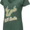 Colosseum Women's South Florida Bulls Green Dual Blend V-Neck T-Shirt