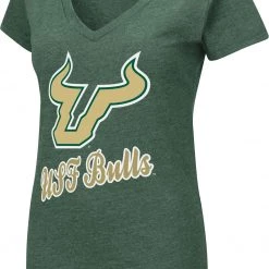 Colosseum Women's South Florida Bulls Green Dual Blend V-Neck T-Shirt