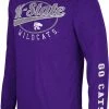 Colosseum Men's Kansas State Wildcats Purple Far Out! Long Sleeve T-Shirt