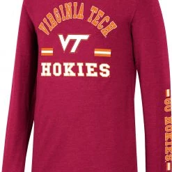 Colosseum Youth Virginia Tech Hokies Maroon Roof Top Longsleeve T-Shirt For Girls'