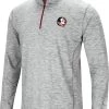 Colosseum Men's Florida State Seminoles Gray Rival Poly 1/4 Zip Jacket