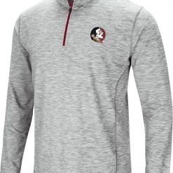 Colosseum Men's Florida State Seminoles Gray Rival Poly 1/4 Zip Jacket