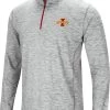 Colosseum Men's Iowa State Cyclones Gray Rival Poly 1/4 Zip Jacket
