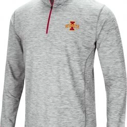 Colosseum Men's Iowa State Cyclones Gray Rival Poly 1/4 Zip Jacket