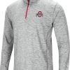 Colosseum Men's Ohio State Buckeyes Gray Rival Poly 1/4 Zip Jacket