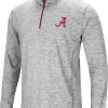 Colosseum Men's Alabama Crimson Tide Gray Rival Poly 1/4 Zip Jacket