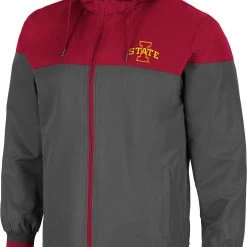 Colosseum Men's Iowa State Cyclones Grey Game Night Full-Zip Jacket