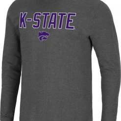 Colosseum Men's Kansas State Wildcats Grey Dragon Long Sleeve Thermal T-Shirt
