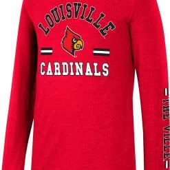 Colosseum Youth Louisville Cardinals Cardinal Red Roof Top Longsleeve T-Shirt For Boys'