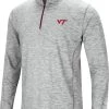 Colosseum Men's Virginia Tech Hokies Gray Rival Poly 1/4 Zip Jacket
