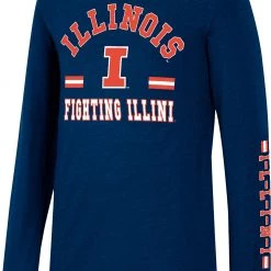 Colosseum Youth Illinois Fighting Illini Blue Roof Top Longsleeve T-Shirt For Girls'