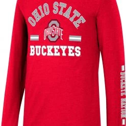 Colosseum Youth Ohio State Buckeyes Scarlet Roof Top Longsleeve T-Shirt For Boys'