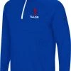 Colosseum Men's Tulsa Golden Hurricane Blue Rival Quarter-Zip Pullover Shirt