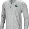Colosseum Men's Michigan State Spartans Gray Rival Poly 1/4 Zip Jacket