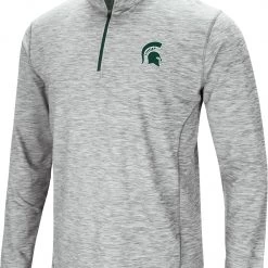 Colosseum Men's Michigan State Spartans Gray Rival Poly 1/4 Zip Jacket